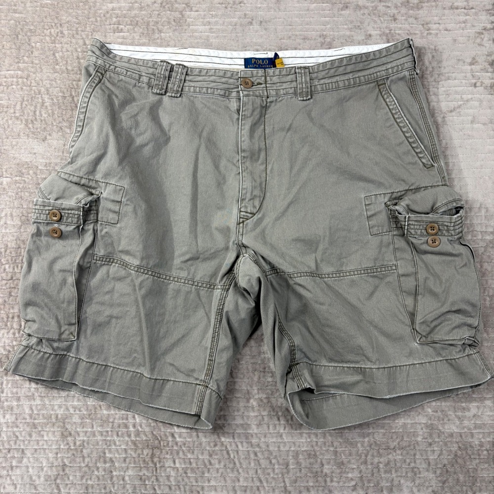 Polo Ralph Lauren Mens Cargo Shorts 42 Green Classic Polo Chino Cotton Utility